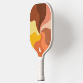 Retro Wave Kleurrijke Pastel Modern Monogram Pickleball Paddle (Links)