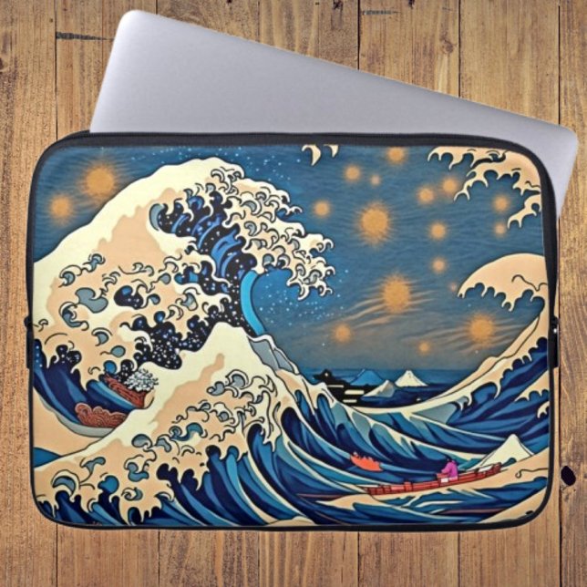 Retro Wave Laptophoes - Vet &  Vibes Laptop Sleeve (Creator heeft geüpload)