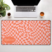 Retro Wave: Modern golvend Sinaasappel roze dambor Bureaumat