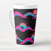 Retro Wave Mok Design – 80s Geometrische Zon & Gol (Linkerhoek)