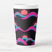 Retro Wave Mok Design – 80s Geometrische Zon & Gol (Voorkant)