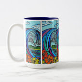 Retro Wave-Mok Tweekleurige Koffiemok (Links)