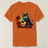 Retro Wave Mustang Paard T-shirt (Design voorkant)