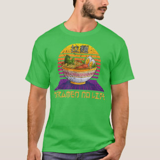 Retro Wave No Ramen No Life Japan Noodles T-shirt