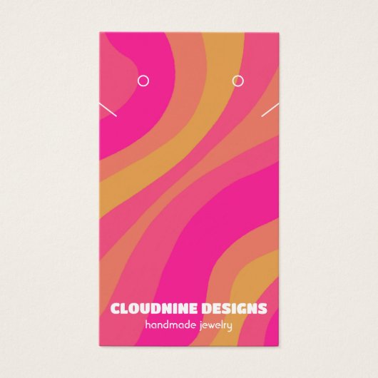 Retro Wave Oorbel Ketting Sieraden Display Kaart (Voorkant)