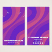 Retro Wave Oorbel Ketting Sieraden Display Kaart (Voorkant /achterkant)