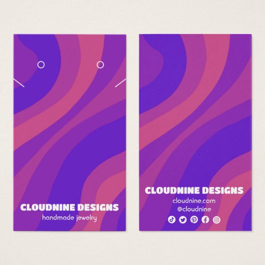 Retro Wave Oorbel Ketting Sieraden Display Kaart (Voorkant /achterkant)