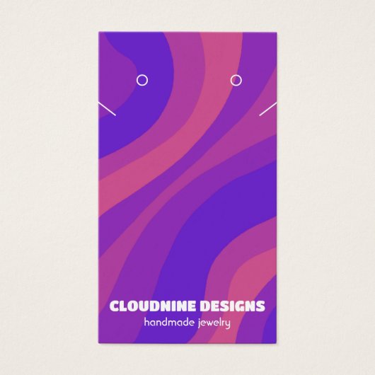 Retro Wave Oorbel Ketting Sieraden Display Kaart (Voorkant)