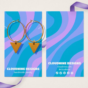 Retro Wave Oorbel Ketting Sieraden Display Kaart