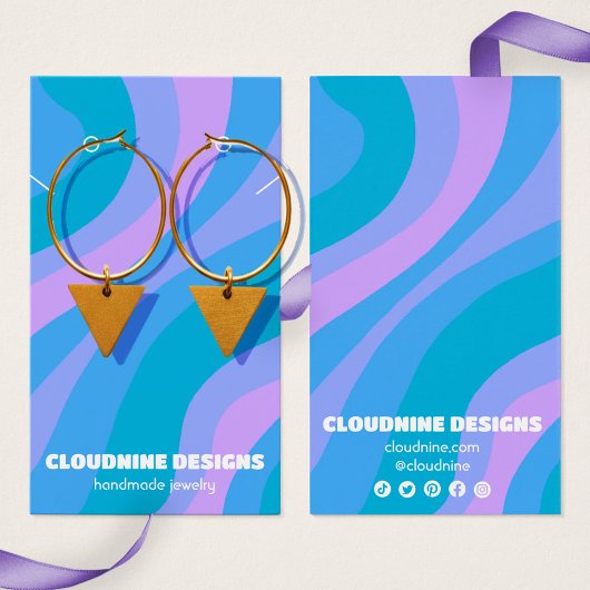 Retro Wave Oorbellen Ketting Sieraden Displaykaart Visitekaartje