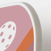 Retro Wave Oranje en Paarse Modern Monogram Pickleball Paddle (Links Detail)