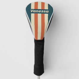 Retro Wave Pin Strepen met Naam Golfheadcover