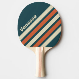 Retro Wave Schuine Strepen met Naam Tafeltennisbatje