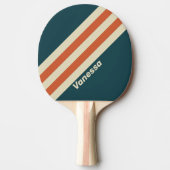 Retro Wave Stripes met naam Tafeltennisbatje (Voorkant)