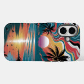 Retro Wave Sunset Case-Mate iPhone Case (Achterkant (horizontaal))