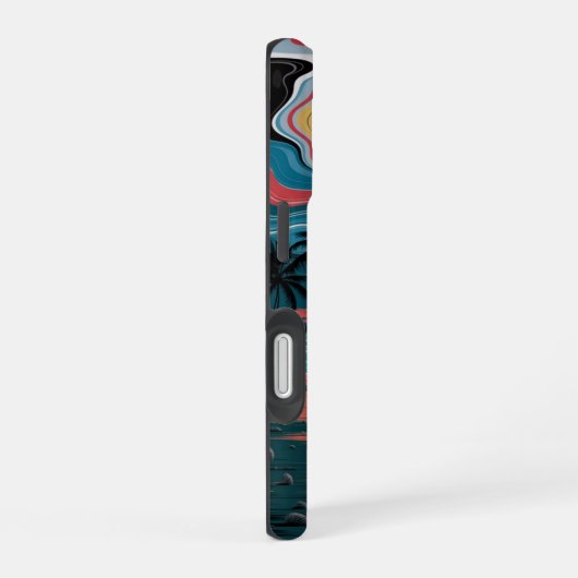 Retro Wave Sunset iPhone 16 Hoesje (Rechterkant)