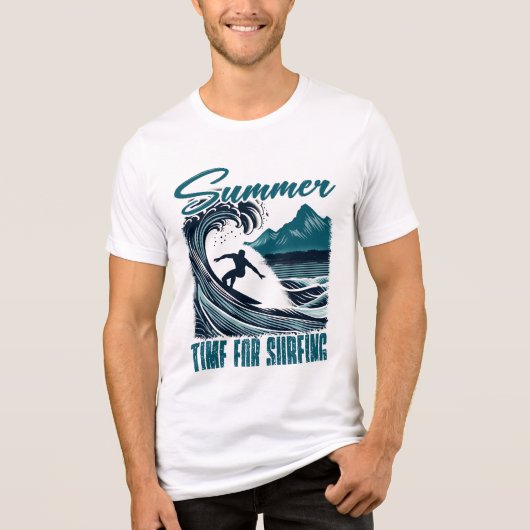Retro Wave Tekstontwerp voor Surfers Tri-Blend Shirt (Voorkant)
