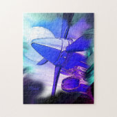 Retro Wave TurboProp Vliegtuig Puzzle Legpuzzel (Verticaal)