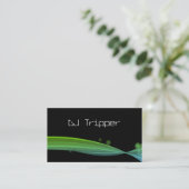 Retro Wave Visitekaartje Black DJ Blue Green (Staand voorkant)