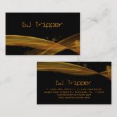Retro Wave Visitekaartje Black DJ Bronze Gold (Voorkant / Achterkant)
