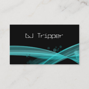 Retro Wave Visitekaartje Black DJ Turquoise Blue