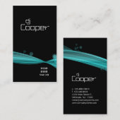 Retro Wave Visitekaartje Black Turquoise blue (Voorkant / Achterkant)
