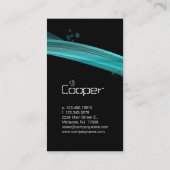 Retro Wave Visitekaartje Black Turquoise blue (Achterkant)