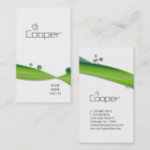 Retro Wave Visitekaartje Lime Green White 2 (Voorkant / Achterkant)