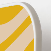 Retro Wave Wit en Geel Modern Monogram Pickleball Paddle (Links Detail)