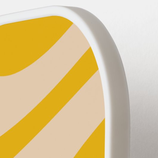 Retro Wave Wit en Geel Modern Monogram Pickleball Paddle (Links Detail)