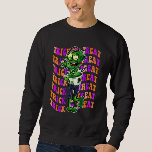 Retro Wave Zombie Halloween Trui (Voorkant)