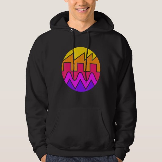 Retro Waveform Synthesizer Sound Wave Electronic M Hoodie (Voorkant)