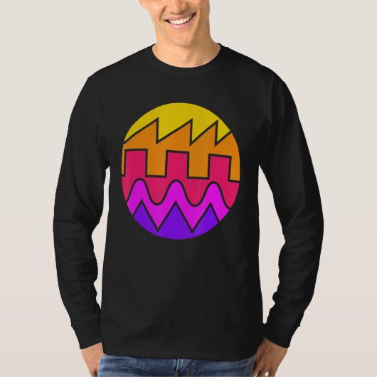 Retro Waveform Synthesizer Sound Wave Electronic M T-shirt (Voorkant)