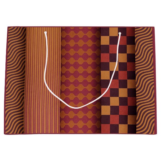 Retro Waves and Geometric Midcentury Pattern Groot Cadeauzakje (Voorkant)