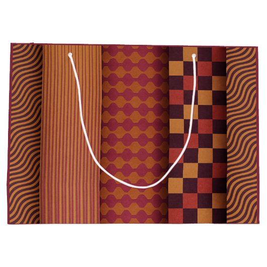 Retro Waves and Geometric Midcentury Pattern Groot Cadeauzakje (Achterkant)