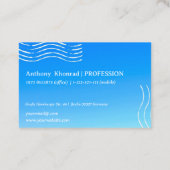 Retro Waves -blauwe verloop Business Card Visitekaartje (Achterkant)