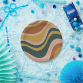 Retro Waves Boho Abstract Patroon Papieren Bordje (Feest)