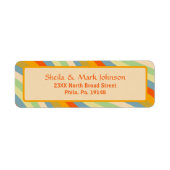  Retro Waves Gestreepte Familie Adres Ontwerp Etiket (Voorkant)