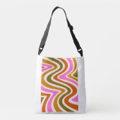 'Retro Waves' Groovy Esthetische Schoudertas Crossbody Tas (Achterkant)