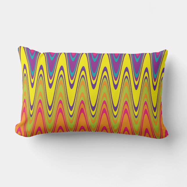 Retro Waves Lumbar Pillow Kussen (Voorkant)