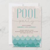 Retro Waves Zwembad Party Verjaardag Kaart (Voorkant)