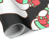 Retro Waving Snowman Wrapping Paper Cadeaupapier (Rol Hoek)