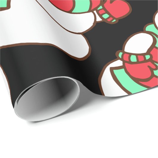 Retro Waving Snowman Wrapping Paper Cadeaupapier (Rol Hoek)