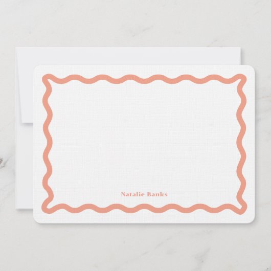 Retro Wavy - Aangepaste artikelen Notitiekaartje (Voorkant)