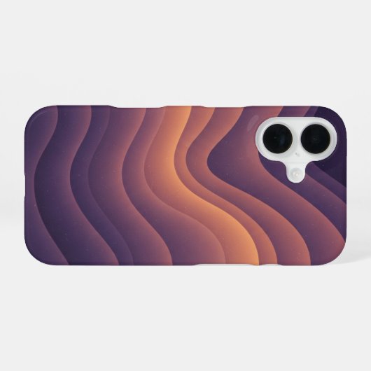 Retro Wavy Abstract Nebula iPhone 16 Hoesje (Achterkant horizontaal)