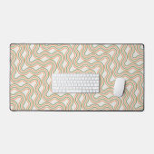 Retro Wavy Abstract Pattern Business Desk Mat (Keyboard & Muis)