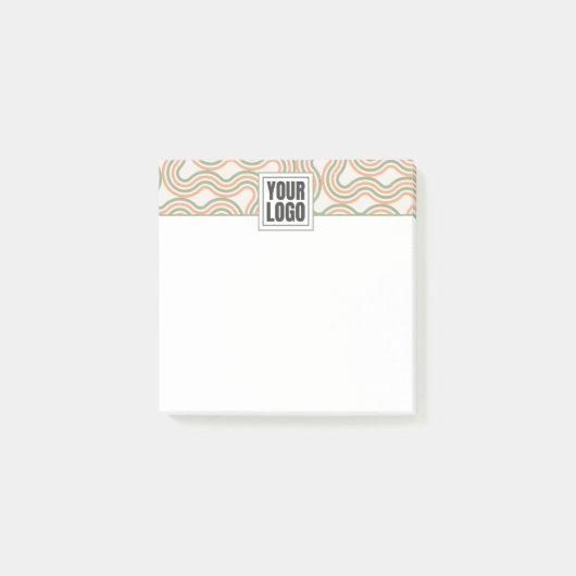 Retro Wavy Abstract Pattern Business Post-it® Notes (Voorkant)