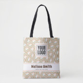 Retro Wavy Abstract Pattern Business Tote Bag (Voorkant)