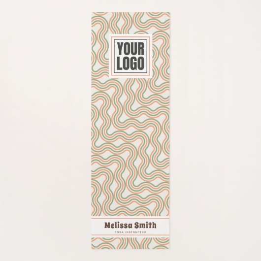 Retro Wavy Abstract Pattern Custom Yoga Mat (Achterkant)