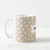 Retro Wavy Abstract Pattern Koffiemok (Links)